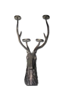 Metal Geyik Büstü Şamdan 112 Cm Çok Renkli 75298050