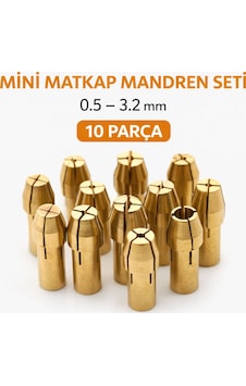 Senbang Mini Matkap Mandren Adaptörü 10 Lu Set 0.5 3.2 Mm Pirinç Dremel & Gravür Uyumlu Senbang Mini Matkap Mandren Adaptörü 10 Lu Set 0.5 3.2 Mm Pirinç Dremel & Gravür Uyumlu