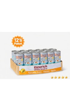 Zurich Veterinaire Tavuklu Yavru Kedi Konservesi 415 Gr X 12 Lı Paket