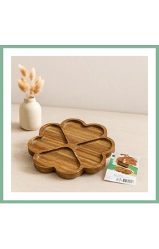 Bşkvirgo Ahşap Yuvarlak Sunum Tepsisi 4 Kalp Bölmeli Akasya 21x1.4 Cm Bsk2026 Bşkvirgo Ahşap Yuvarlak Sunum Tepsisi 4 Kalp Bölmeli Akasya 21x1.4 Cm Bsk2026