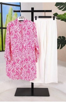 Polologin Butik Pembe Etnik Desenli Viskon Tunik Pembe Polologin Butik Pembe Etnik Desenli Viskon Tunik Pembe