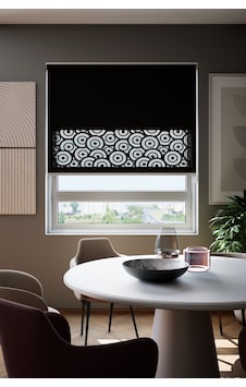 Auralight Lazer Kesim Mat Stor Perde, Lazer Kesimli Modern Serisi, M-201008 Siyah Renk