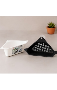 Süzgeçli Lavabo Köşe Rafı Vantuzlu Plastik Belirtilmemiş