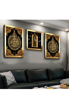 ALLAH LAFZI PLEKSİ KENAR 3'LÜ MDF TABLO VE SAAT SETİ ALLAH LAFZI PLEKSİ KENAR 3'LÜ MDF TABLO VE SAAT SETİ