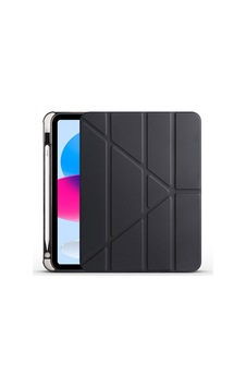 Aksesuarcim Apple iPad Uyumlu 10.9 2022 10. İle Uyumlu Kılıf Silikon Yumuşak Kalem Bölmeli Esnek 4 Farklı Stand Olabilen Tablet Kılıfı Siyah Sku: Zeusb0fhj89193 Arka Kapak