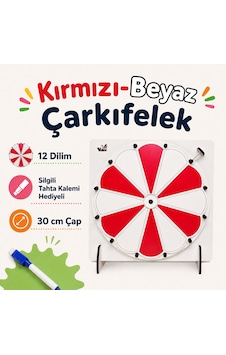 Kırmızı-beyaz Çarkıfelek Oyunu Ahşap Eğitim Materyali Kırmızı-beyaz Çarkıfelek Oyunu Ahşap Eğitim Materyali