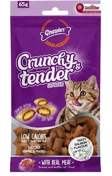 Gnawlers Crunchy Somonlu Prebiotik Destekli Kedi Ödül Maması 65gr Gnawlers Crunchy Somonlu Prebiotik Destekli Kedi Ödül Maması 65gr