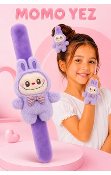 Peluş Bileklik Oyuncak Bileğe Vurunca Sarılan Slap Bileklik, Çok Amaçlı Saç Tokası Mor Peluş Bileklik Oyuncak Bileğe Vurunca Sarılan Slap Bileklik, Çok Amaçlı Saç Tokası Mor