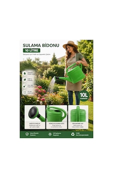 Bahçe Sulama Bidonu Plastik 10 Lt Yeşil