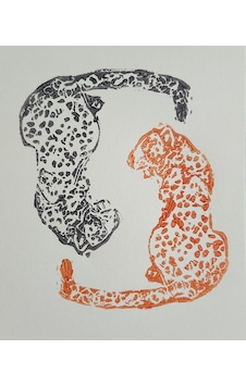 Özgün Baskı - Yin Yang Leopar Resmi - Linolyum Özgün Baskı - Yin Yang Leopar Resmi - Linolyum