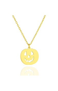 Yeni Yıl Halloween Bal Kabağı 925 Ayar Gümüş Kolye Altın Yeni Yıl Halloween Bal Kabağı 925 Ayar Gümüş Kolye Altın