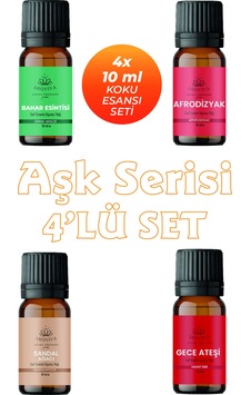 Aşk Serisi Esansiyel Uçucu Koku Yağı Buhurdanlık Yağı Difüzör Esansı 4'lü Set 4x10ml Karışık Aşk Serisi Esansiyel Uçucu Koku Yağı Buhurdanlık Yağı Difüzör Esansı 4'lü Set 4x10ml Karışık