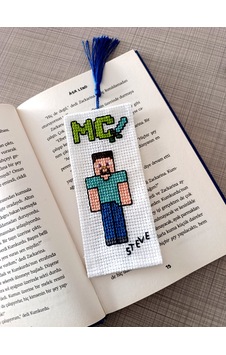 Minecraft Kanaviçe Kitap Ayracı Steve Minecraft Kanaviçe Kitap Ayracı Steve