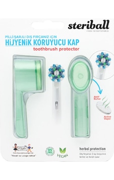 Steriball Pilli Veya Şarjlı Diş Fırçaları İçin Hijyenik Diş Fırçası Kabı - Yeşil