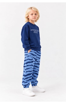 Rony Pony Kids Çocuk 3 İplik Yazı Baskılı Sweatshirt Ve Desenli Jogger Eşofman Takımı Lacivert Mavi Rony Pony Kids Çocuk 3 İplik Yazı Baskılı Sweatshirt Ve Desenli Jogger Eşofman Takımı Lacivert Mavi