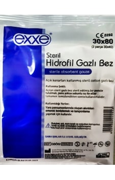 Exxe Steril Gazlı Bez 30 x 40 CM 2 Parça Exxe Steril Gazlı Bez 30 x 40 CM 2 Parça