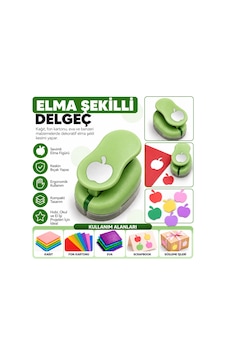Elma Şekilli Orta Boy Şekilli Delgeç Kağıt Fon Kartonu Eva Delgeç Scrapbook Hobi Delgeci Çok Renkli Elma Şekilli Orta Boy Şekilli Delgeç Kağıt Fon Kartonu Eva Delgeç Scrapbook Hobi Delgeci Çok Renkli