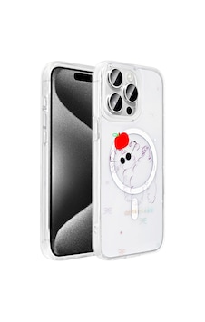 Apple Uyumlu iPad iPhone 15 Pro Max Kılıf M-safe Şarj Özellikli Şeffaf Zore Folk Sert Kapak Sevimli Köpek Apple Uyumlu iPad iPhone 15 Pro Max Kılıf M-safe Şarj Özellikli Şeffaf Zore Folk Sert Kapak Sevimli Köpek