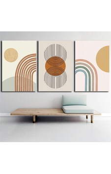 Kanvas Tablo Seti Modern Sanat Daire Ve Çizgiler Kanvas Tablo Seti Modern Sanat Daire Ve Çizgiler