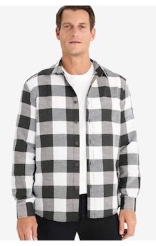 Defacto Regular Fit Polo Yaka Pamuklu Kareli Uzun Kollu Gömlek D6145AX25SP Siyah Defacto Regular Fit Polo Yaka Pamuklu Kareli Uzun Kollu Gömlek D6145AX25SP Siyah