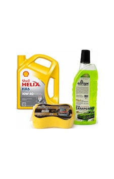 Shell Helix HX6 10W-40 Motor Yağı 4 L + Oto Şampuan 1000 ML + Yıkama Süngeri Shell Helix HX6 10W-40 Motor Yağı 4 L + Oto Şampuan 1000 ML + Yıkama Süngeri