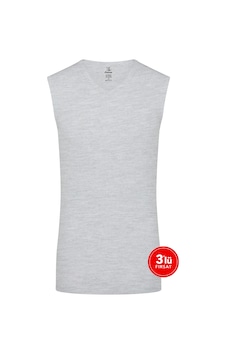 Sementa SAM Erkek Modal V Yaka Kolsuz Tshirt 3'lü Paket - Melanj Sementa SAM Erkek Modal V Yaka Kolsuz Tshirt 3'lü Paket - Melanj