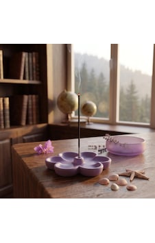 Minimalist Çiçek Tasarımlı 3d Baskı Mor Tütsülük - Dekoratif Modern Ev Aksesuarı Ve Tütsü Standı Minimalist Çiçek Tasarımlı 3d Baskı Mor Tütsülük - Dekoratif Modern Ev Aksesuarı Ve Tütsü Standı