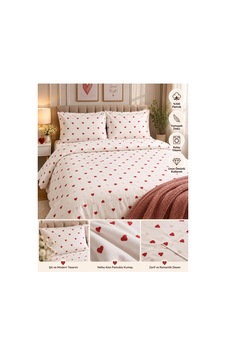 Slc Home %100 Pamuk Şık Tasarım Çift Kişilik Nevresim Takımı 4 Parça Kalp Deseneli Çok Renkli - 938608154 Çok Renkli Slc Home %100 Pamuk Şık Tasarım Çift Kişilik Nevresim Takımı 4 Parça Kalp Deseneli Çok Renkli - 938608154 Çok Renkli