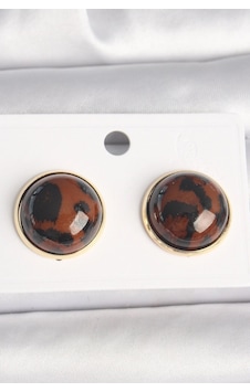 Mey İthalat Pirinç Gold Renk 3d Daire Leopar Model Kadın Küpe çok renkli Mey İthalat Pirinç Gold Renk 3d Daire Leopar Model Kadın Küpe çok renkli