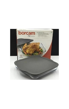 59024 Borcam Gri Kapaklı Fırın Tepsisi 28x28cm Şeffaf 59024 Borcam Gri Kapaklı Fırın Tepsisi 28x28cm Şeffaf