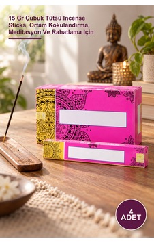 4 Adet Nag Champa Aromalı Tütsü Çubuğu 15 Gr Çubuk Tütsü Incense Sticks, Ortam Kokulandırma, Meditasyon Ve Rahatlama İçin 4 Adet Nag Champa Aromalı Tütsü Çubuğu 15 Gr Çubuk Tütsü Incense Sticks, Ortam Kokulandırma, Meditasyon Ve Rahatlama İçin
