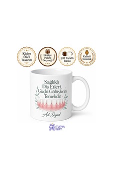 Periodontoloji Diş Eti Sağlığı Kanama Yok Temalı Baskılı Kupa Bardak Hediye Beyaz / Çok Renkli Periodontoloji Diş Eti Sağlığı Kanama Yok Temalı Baskılı Kupa Bardak Hediye Beyaz / Çok Renkli