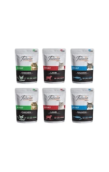 Pouch 3 Çeşit Tavuk&somonlu&kuzulu Kedi Maması 85 Gr X 6 Adet Pouch 3 Çeşit Tavuk&somonlu&kuzulu Kedi Maması 85 Gr X 6 Adet