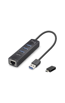 Büro Ev Ofis Cihazları İçin Siyah 4port Typec3.2 Gen1 Gigabit Ethernet Hub Büro Ev Ofis Cihazları İçin Siyah 4port Typec3.2 Gen1 Gigabit Ethernet Hub