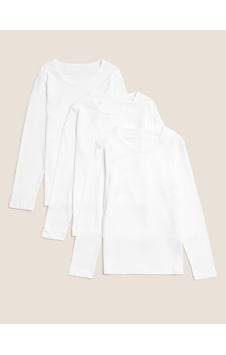 Marks & Spencer Saf Pamuklu 3'lü Uzun Kollu Atlet (2-16 Yaş) T71001410V Beyaz Marks & Spencer Saf Pamuklu 3'lü Uzun Kollu Atlet (2-16 Yaş) T71001410V Beyaz