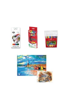 Yaz Tatili Boyama Seti- Pastel-kuru-keçeli Boya Ve Resim Defteri Yaz Tatili Boyama Seti- Pastel-kuru-keçeli Boya Ve Resim Defteri
