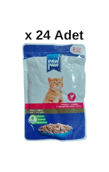 Paw Paw Jöle İçinde Tavuklu Yaş Yavru Kedi Maması 85 Gr X 24 Adet Paw Paw Jöle İçinde Tavuklu Yaş Yavru Kedi Maması 85 Gr X 24 Adet