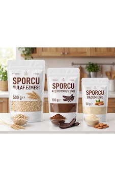 Sporcu Kahvaltı Paketi 500 Gr Yulaf Ezmesi + 100 Gr Keçiboynuzu Unu + 50 Gr Badem Unu