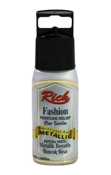 Rich 60 ML 906 Metalik Gümüş Boyutlu Boncuk Akrilik Boya Gümüş