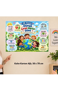 Dünya Çocuk Hakları Günü İlkokul 50x70 Cm Karton Afiş Tüm Yaşlar Dünya Çocuk Hakları Günü İlkokul 50x70 Cm Karton Afiş Tüm Yaşlar