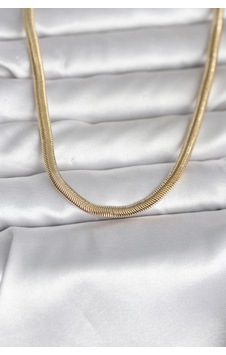 Cm 14k Gold Renk Yassı Yılan Zincir Model 45 Cm Kadın Kolye - Tj-bko11005 Renkli Cm 14k Gold Renk Yassı Yılan Zincir Model 45 Cm Kadın Kolye - Tj-bko11005 Renkli
