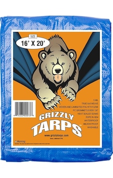 Tarafından Grizzly Tarps 16' X 20' Büyük Çok Amaçlı Su Geçirmez Ağır Hizmet Tipi Poli Tarp Grometli Her 36 İnç, 8x8 Dokuma, 5 Mil Kalınlığı, Ev, Tekneler, Arabalar, Kamp, Koruyucu Kılıf İçin, Acı Kahverengi