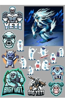 Yeti Buz Canavarı Sticker Set 17 Parça Telefon, Tablet, Defter, Laptop Sticker Yeti Buz Canavarı Sticker Set 17 Parça Telefon, Tablet, Defter, Laptop Sticker