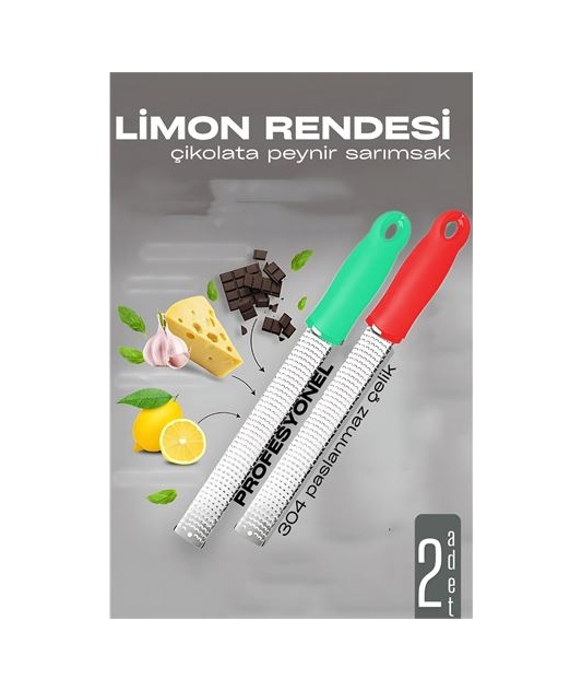 Limon Rendesi - Uzun Peynir Çikolata Sarımsak Rendesi 2 Li Set 721979 Yeşil