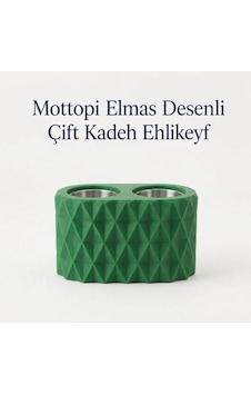 Mottopi Ehlikeyf Yeşil Elmas Desenli,2 Kadeh Yuvalı,metal İç Hazneli,termojelli Soğutucu-yeşil Mottopi Ehlikeyf Yeşil Elmas Desenli,2 Kadeh Yuvalı,metal İç Hazneli,termojelli Soğutucu-yeşil