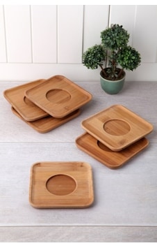 Balsa Bambu Çay Tabağı, Kare Çay Tabağı, Çay Altlığı, 6 Adet Bambu Balsa Bambu Çay Tabağı, Kare Çay Tabağı, Çay Altlığı, 6 Adet Bambu
