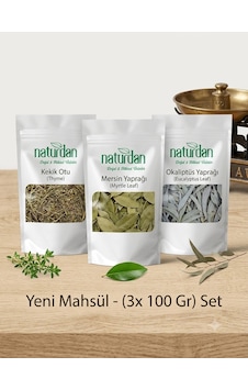 Saf 1.kalite Yeni Mahsül Kekik Otu - Mersin Yaprağı - Okaliptüs Yaprağı 3x 100 Gr Set