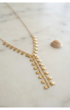 Şık Gold Yıldız Kolye 45 Cm Pirinç Zincir İle Çok Renkli Şık Gold Yıldız Kolye 45 Cm Pirinç Zincir İle Çok Renkli