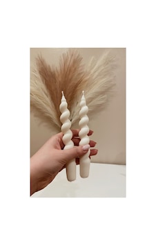 Dekoratif Soy Mum Şamdanlık Burgu Mum Kırık Beyaz Renk20x2,3 Cm 2 2'li Modern Dekoratif Soy Mum Tum Renkler Dekoratif Soy Mum Şamdanlık Burgu Mum Kırık Beyaz Renk20x2,3 Cm 2 2'li Modern Dekoratif Soy Mum Tum Renkler