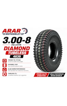 3.00-8 Diamond Tubelles Dış Lastik-4639